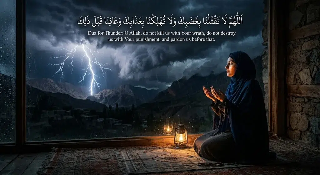 Dua for Thunder and Lightning in Islam & Sunnah: Ar, En Dua For Thunder